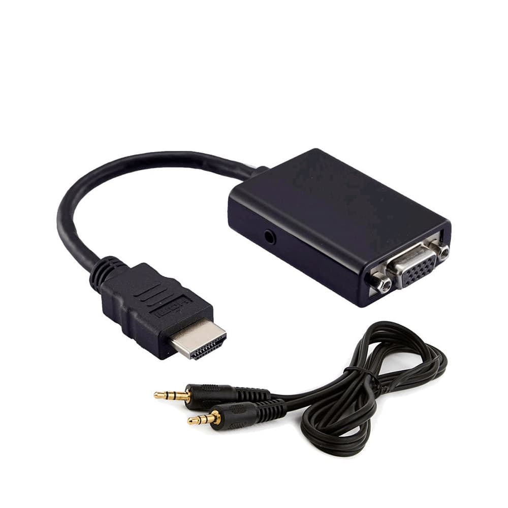 Cabo da MD9 HDMI Macho X HDB15 Fêmea Com Áudio 15cm Preto