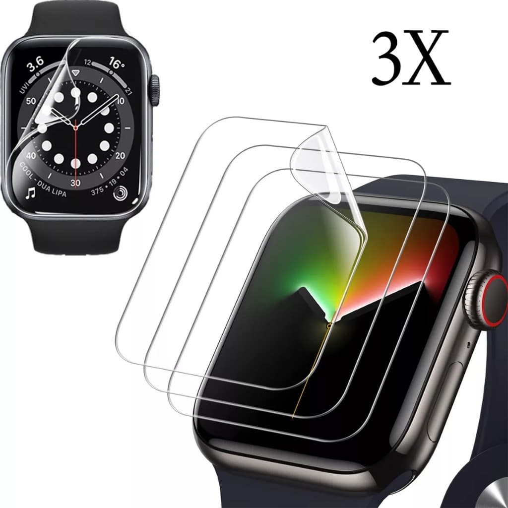Kit 3 Películas Hidrogel Para Relógio Apple Watch Original 49 46 44 45 42 41 40 38