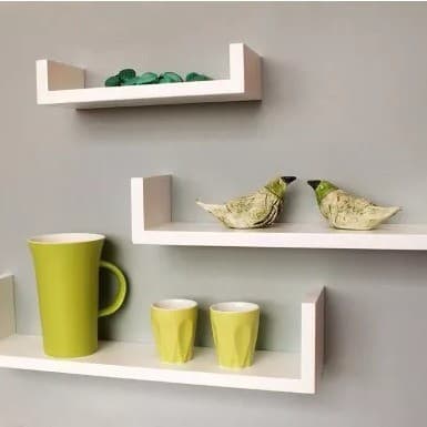 Trio Prateleiras De Parede Decorativa Mdf .