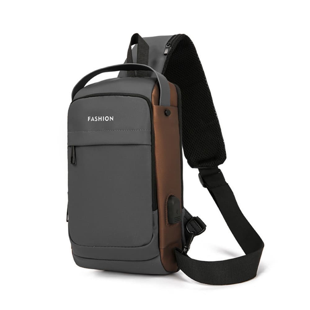 Bolsa Masculina Pochete Transversal Cadeado Ombro Impermeável Tecido Liso Antifurto Bolsa de Peito