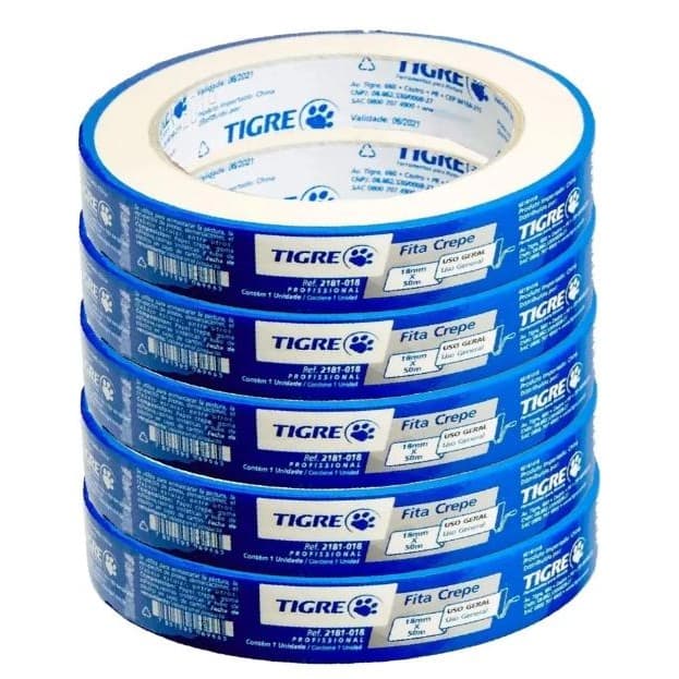 Kit Fita Crepe 18mmx50m Tigre 5 unid