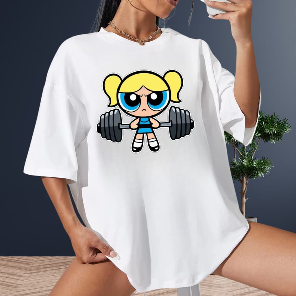 Camiseta Academia 100% Algodão estampa Fitness gym Docinho as meninas super poderosas basica
