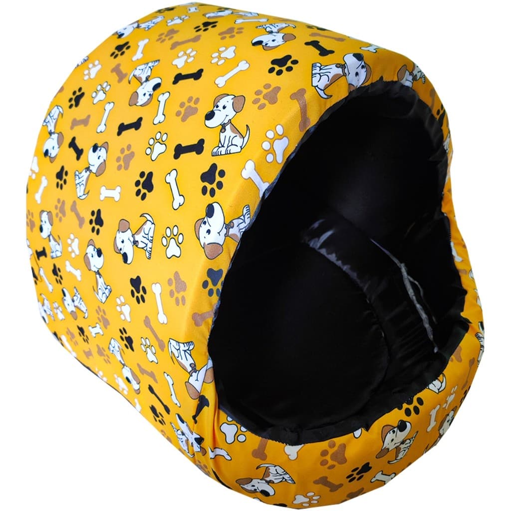 Caminha Cama Para Cachorro e Gatos Iglu Toca Nylon Amarelo Diversos Tamanhos