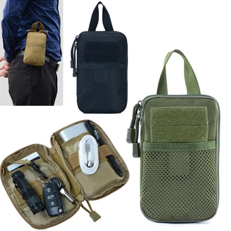 Bolsa Tática Molle Medical Pouch Pack EDC Tool bag Nylon Outdoor Sports Hiking Travel Medic Phone Waist Vertical Para O Corpo Segura walkie-talkie