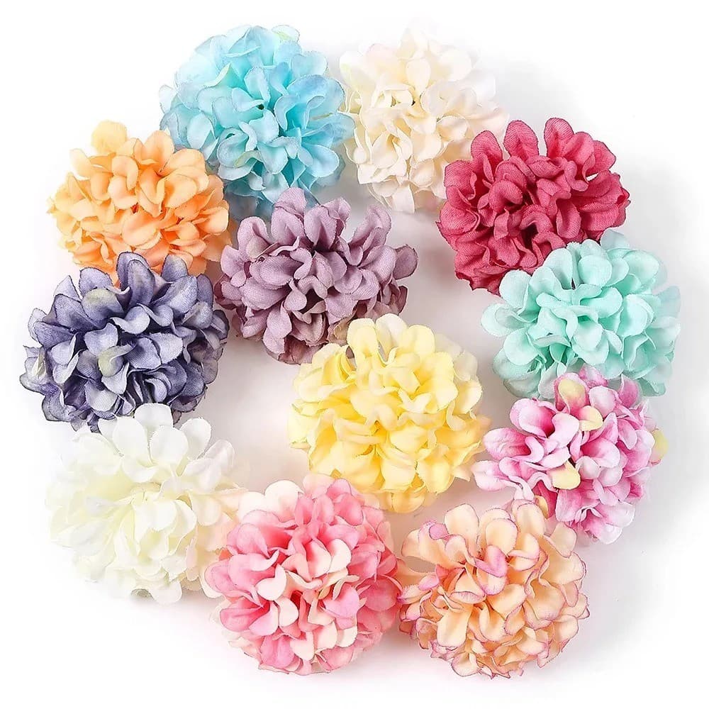 10Pcs Hydrangea Cabeça De Flor Artificial 5CM Para Casamento Decoração De Sala De Fake Flower DIY Wall Cake Bolo Artesanato Garland Presentes