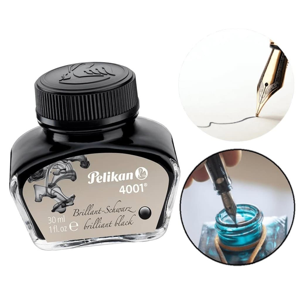 Refil de Tinta Caneta Tinteiro Nankin 30ml Profissional Preto - Pelikan