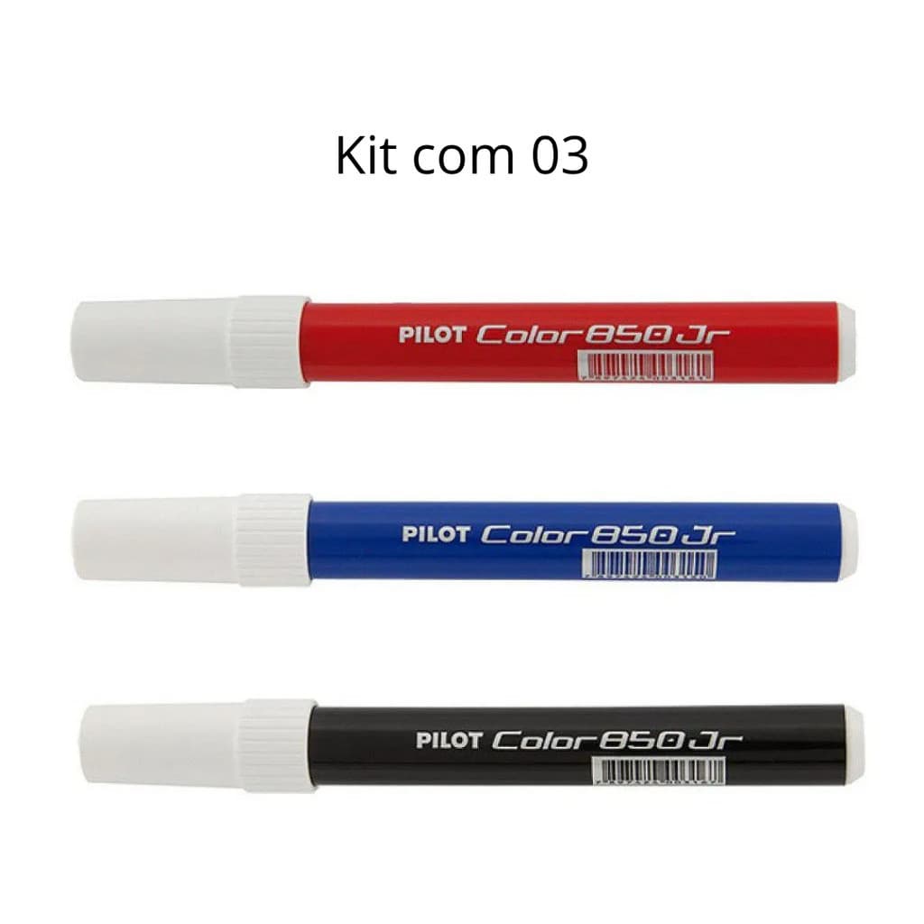 Kit 03 Caneta Hidrográfica Pincel 850 Junior Pilot