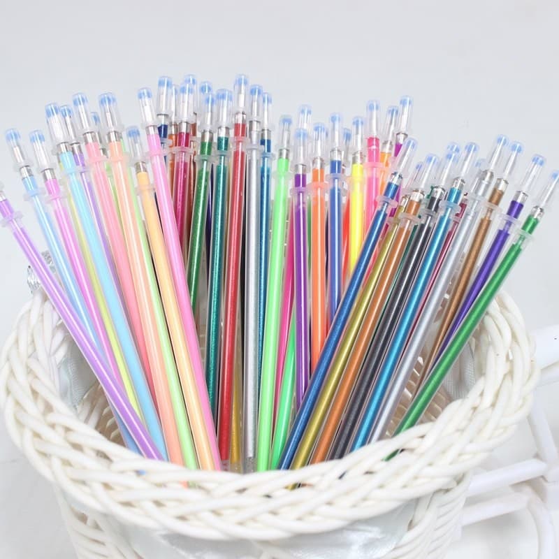 12 Recargas De Caneta Colorida Neutra Piscando Material De Escritório Multicolor Papelaria Estudantil