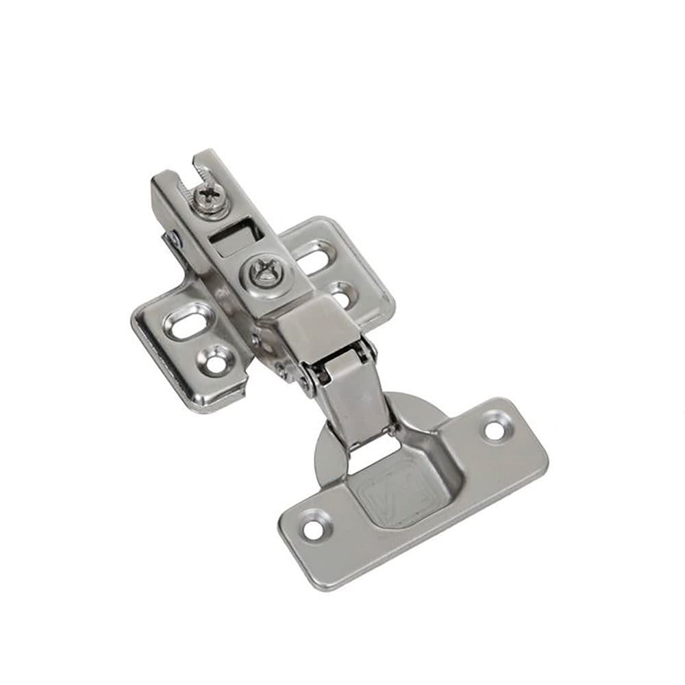 Dobradiça com amortecedor calço fixo 4 furos 110º pistão soft close 35mm - reforçada curva