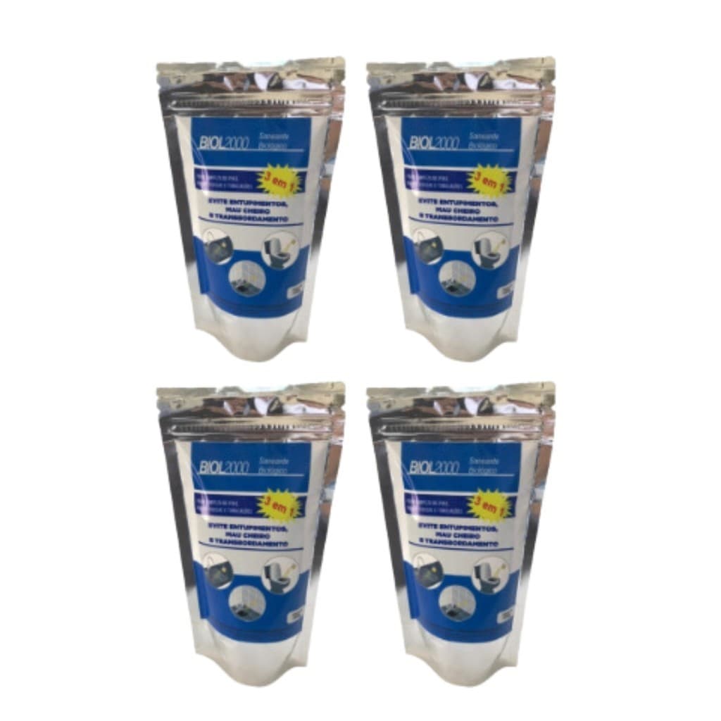 Kit 4un Biol 2000 100g - Limpa Fossa, Caixa De Gordura E Ralos