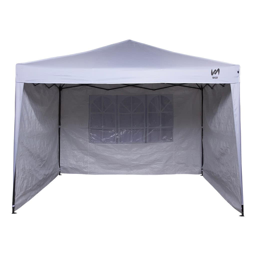 Gazebo 3x3 PC Branco + 3 Paredes Ráfia Branca