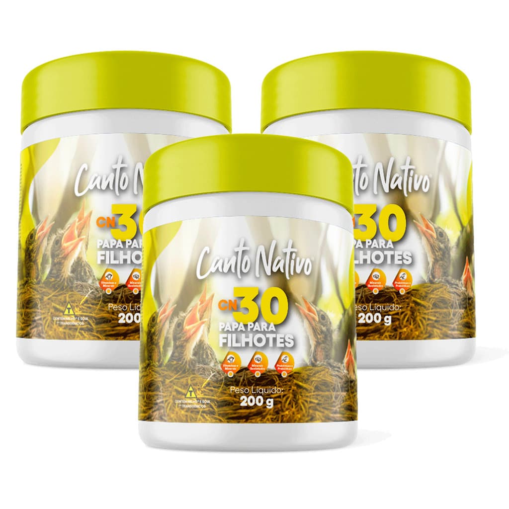 Papinha Filhotes Aves Cn30 Canto Nativo 200g - 3 Unidades