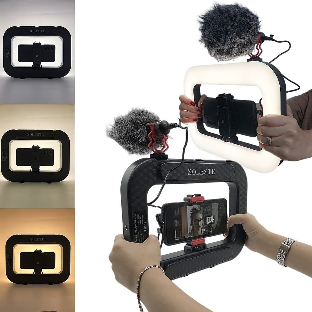 Iluminador LED Soleste SC240 para Celular, DSLR, Mirrorless