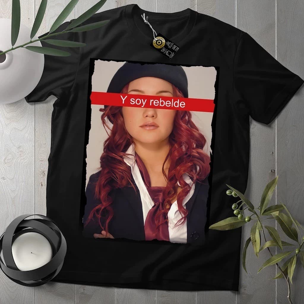 Camiseta RBD Rebelde 100% algodão RBD Blusa Rebelde ref 04 font t-shirt