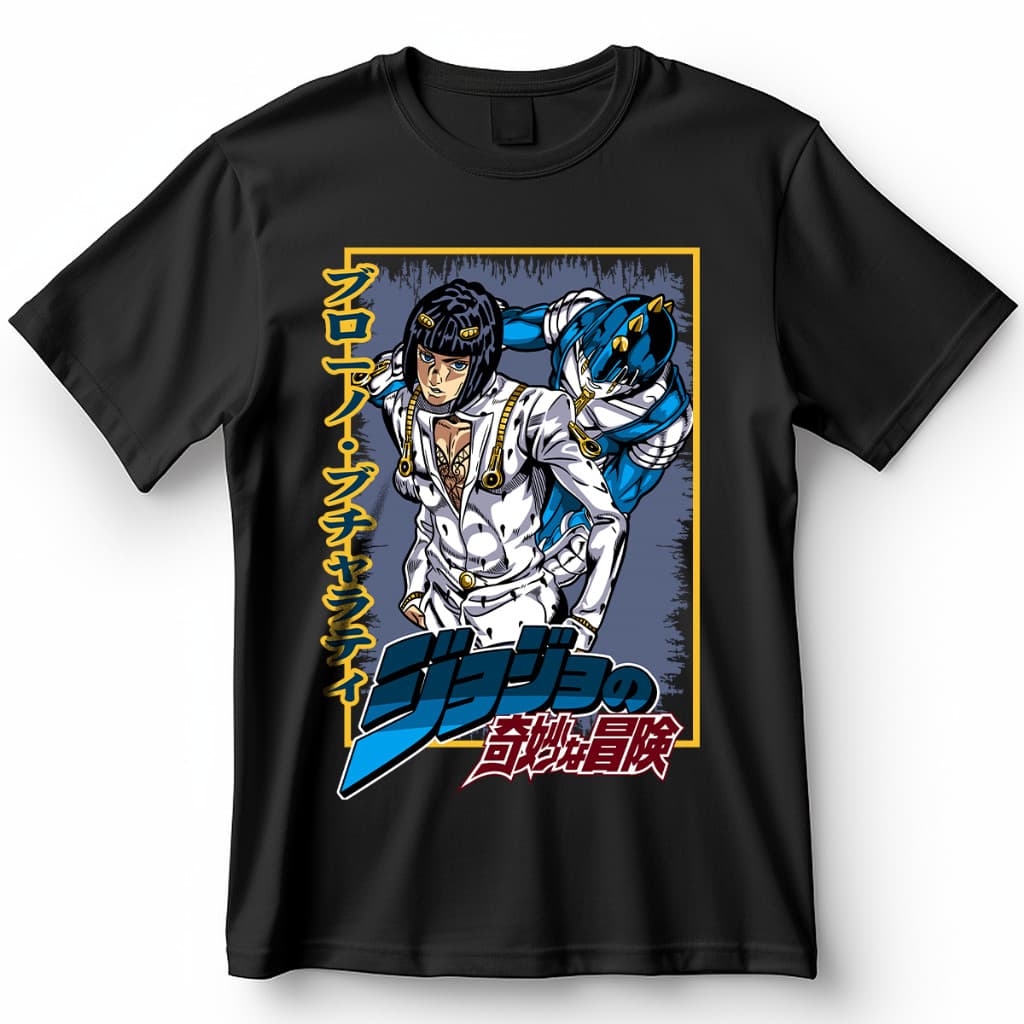Camiseta JoJo's Bizarre Adventure Bruno Bucciarati Blusa De Anime Camisa 100% Algodão toop
