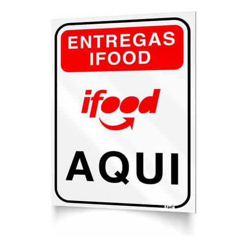 Placa Sinalização Entregas Ifood Aqui Condomínio Ps1mm