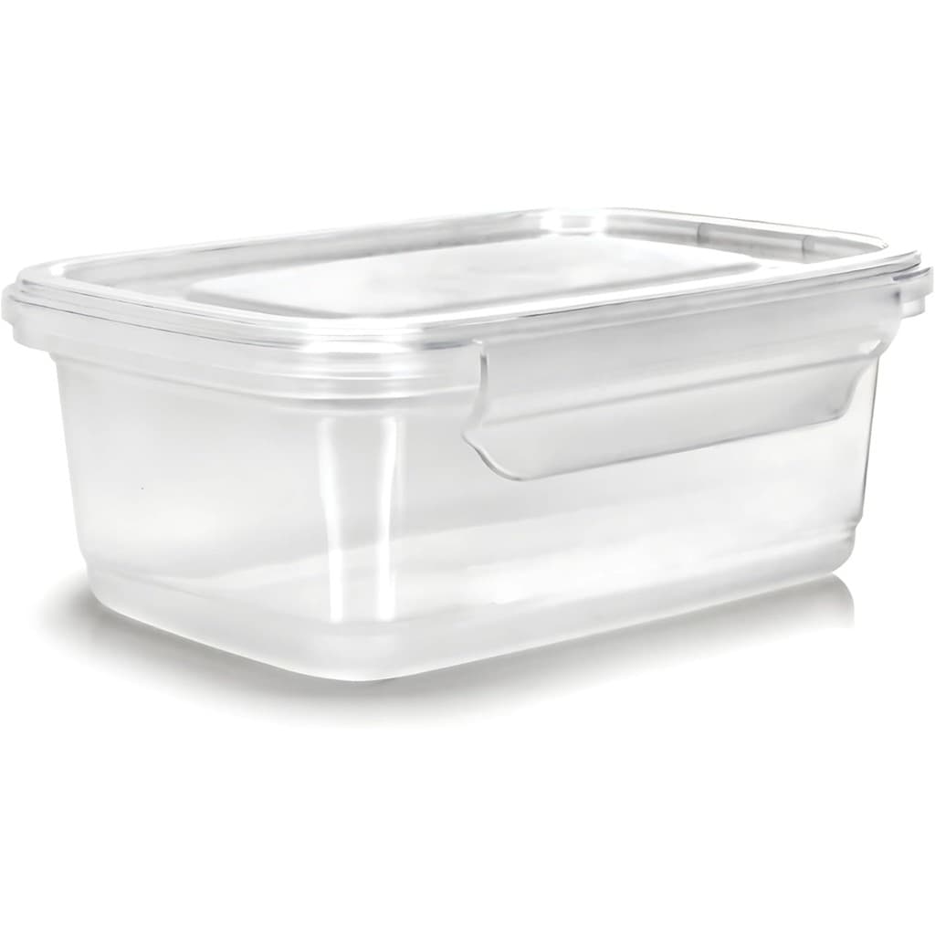 Pote Marmita Fitness Retangular Plástico Com Trava 750ml Pequeno Para Alimentos Variados Leve Portátil Estilo Minim