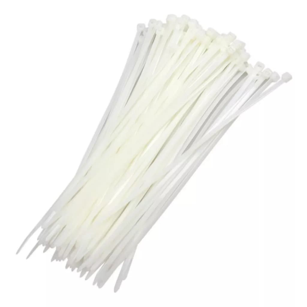 Kit Com 100 Abraçadeira De Nylon 3,6 x 200 mm Branca