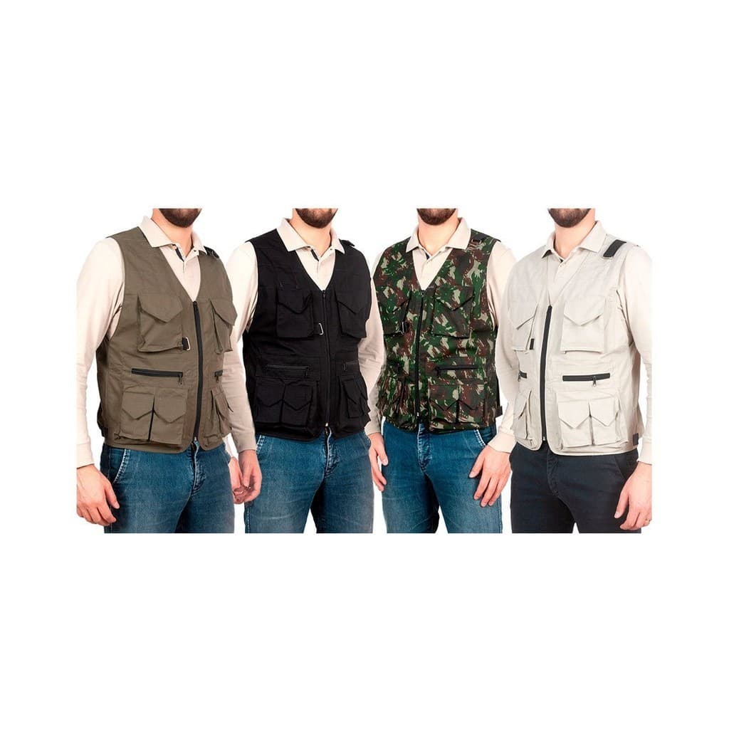 Colete de Pesca Masculino de Alta Performance e Atividades Profissionais Ripstop com 9 Bolsos