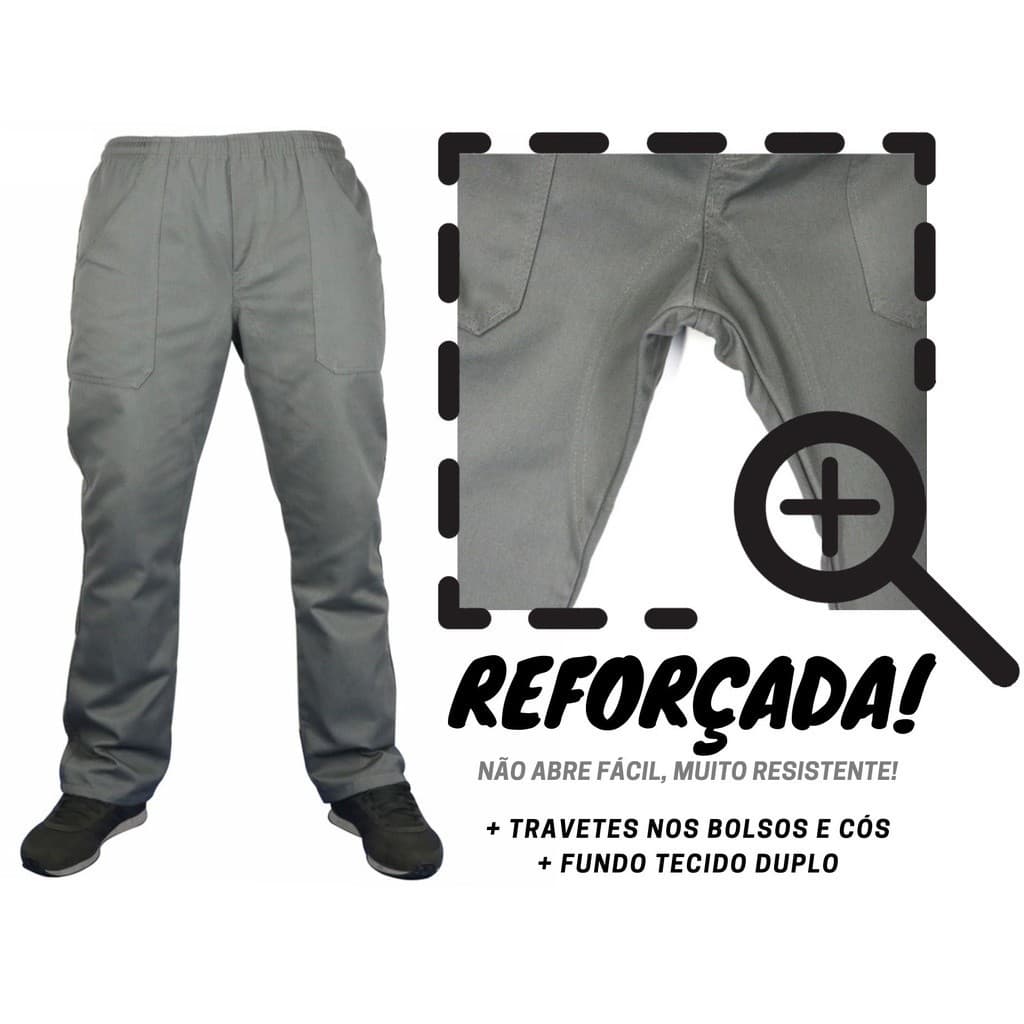 KIT - 9 - CALÇA SR - Reforçada Brim pesado uniforme profissional construção civil trabalho pesado