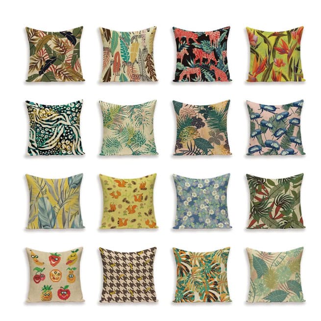 Kit 10 Almofadas Cheias Decorativas 45x45cm para Sala e Quarto Estampas Variadas