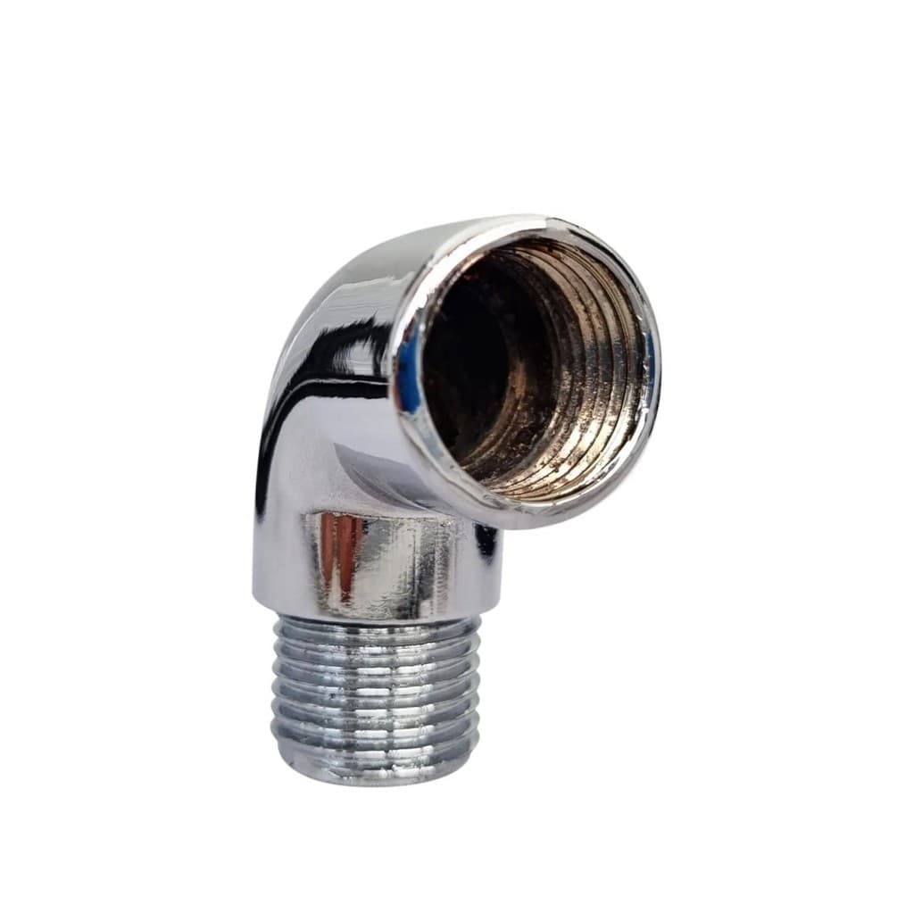 Joelho Cotovelo Curva Metal Crômado Macho X Fêmea 1/2 X 90°
