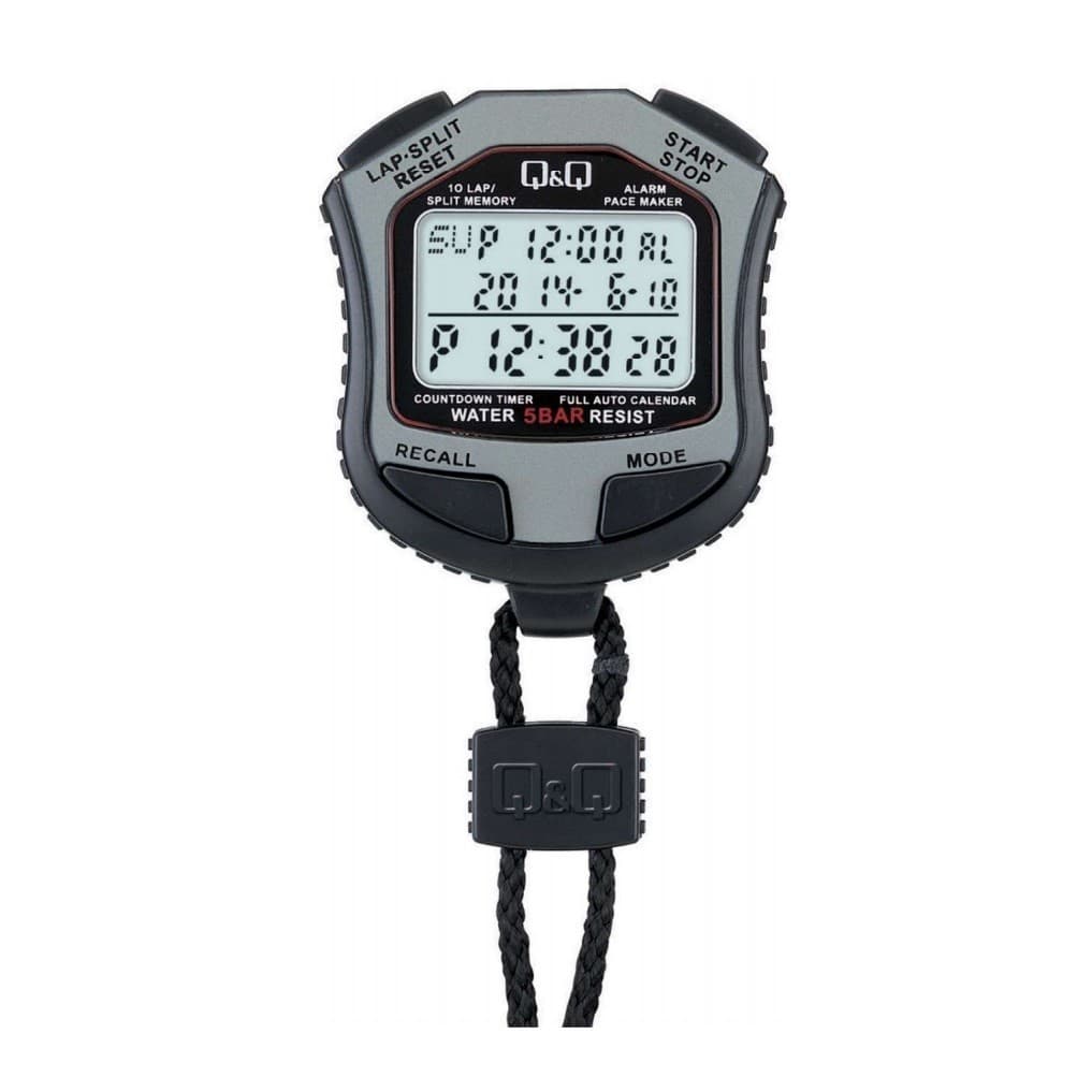 Cronômetro Relógio Q&q Hs45 Digital Profissional Lap Prata