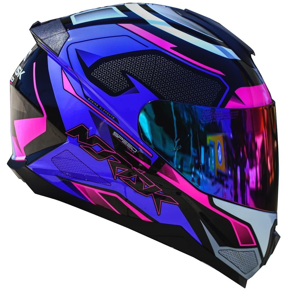 Capacete Moto Feminino Masculino Norisk Razor Speedmax Rosa Roxo Esportivo