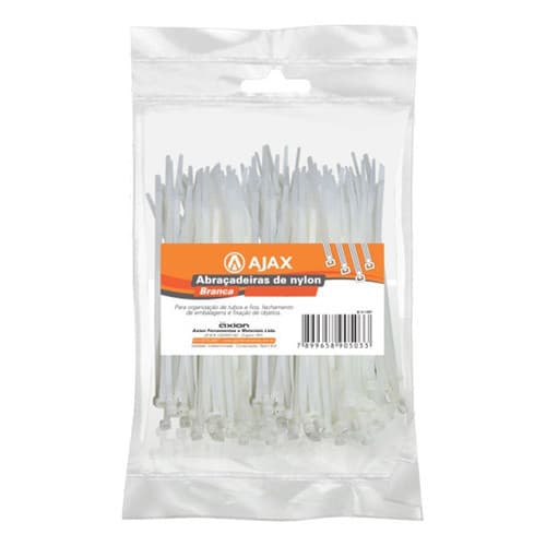 Abraçadeira Nylon 2,5 X 100mm C/100 Branca - Axion