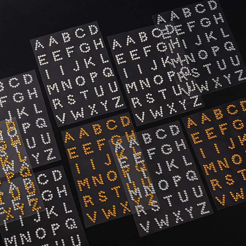 30 Pcs Creative 3D Crystal Acrylic Pearl Alphabet Stickers , Decoração Material De Bricolage Mini Artificial Diamond Acrílico Transparente Inglês Letra Decals