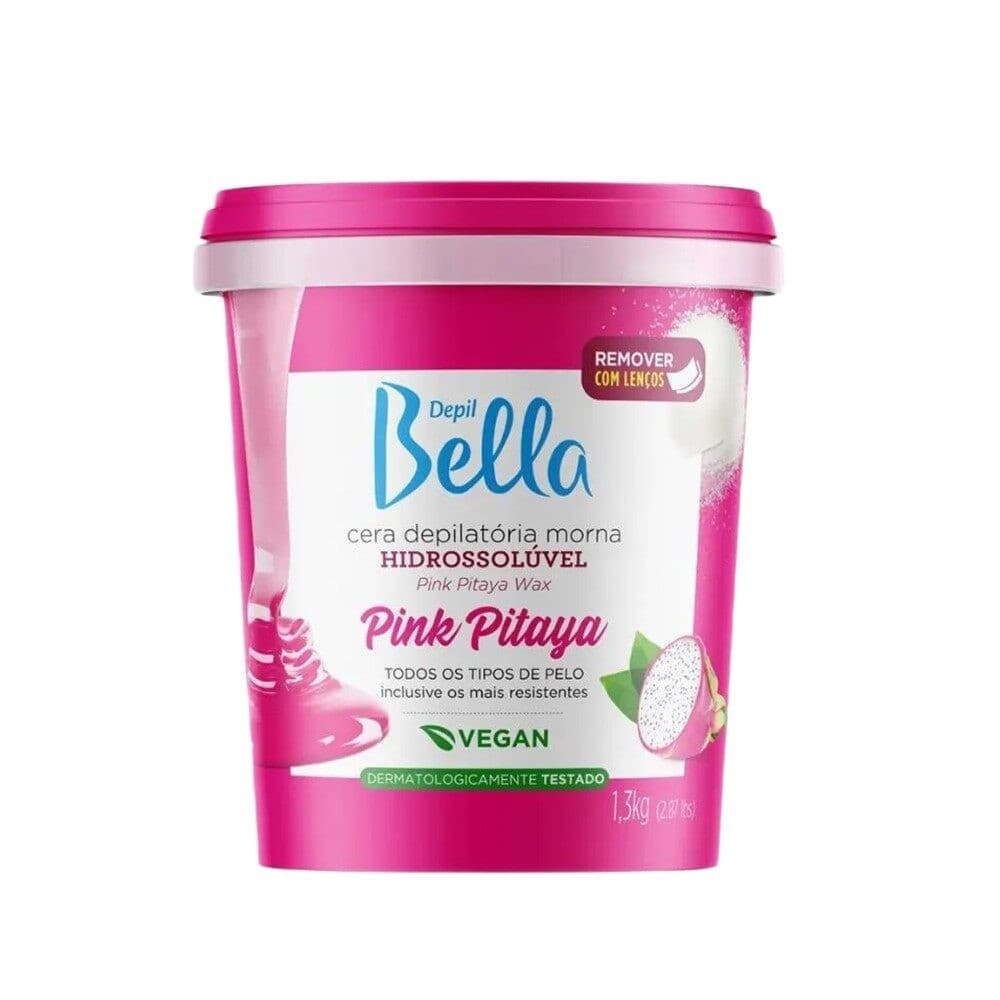 Cera Depilatória Morna Hirossolúvel Pitaya Depill Bella 1,3kg