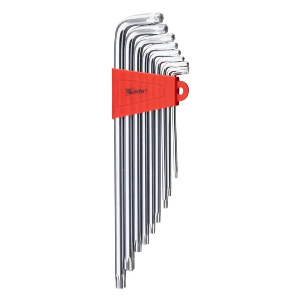 Jogo de Chave Torx L Extra Longa T10-150 Aço CRV 9 Peças 123079 MTX