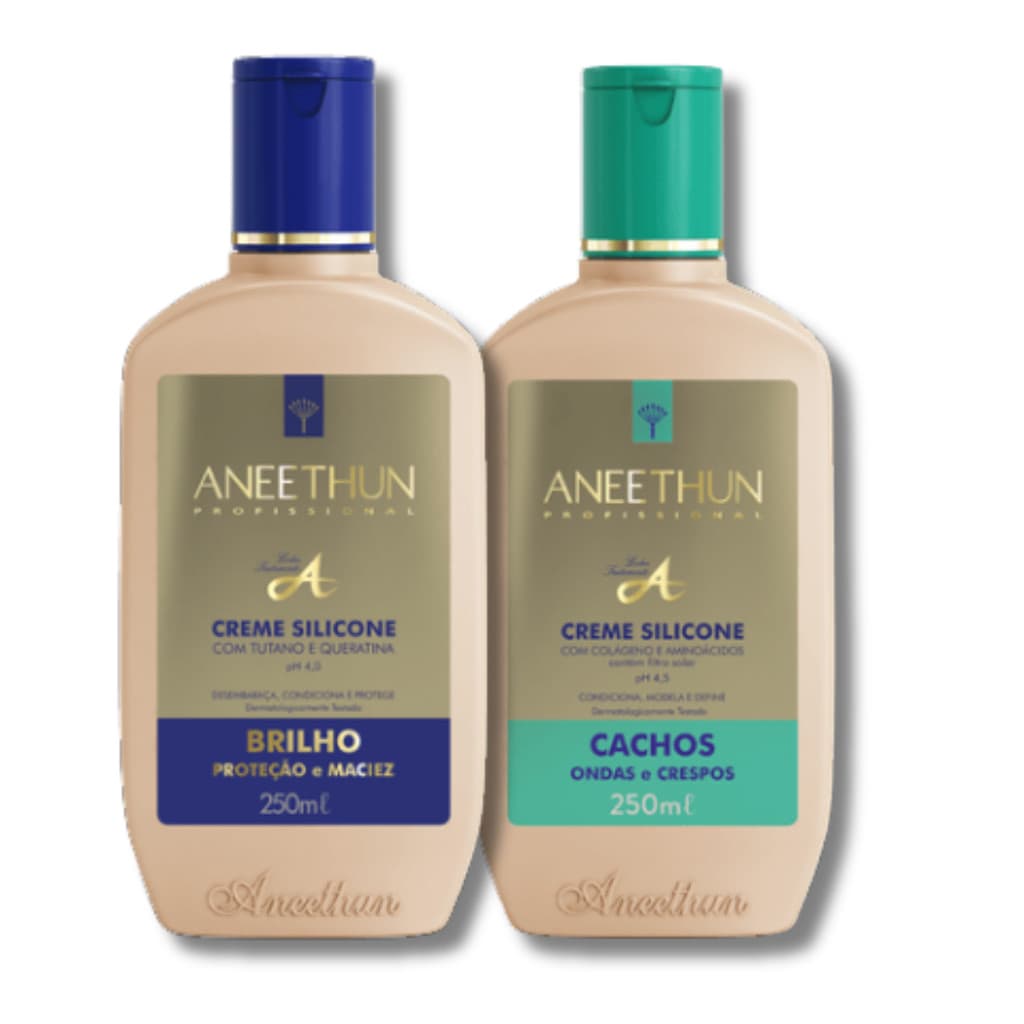Creme de silicone linha A 250ml + Creme de silicone Cachos 250ml