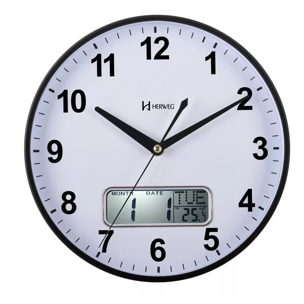 Relógio Parede Herweg 26Cm Termômetro Sem Tic-tac 4608 034 P