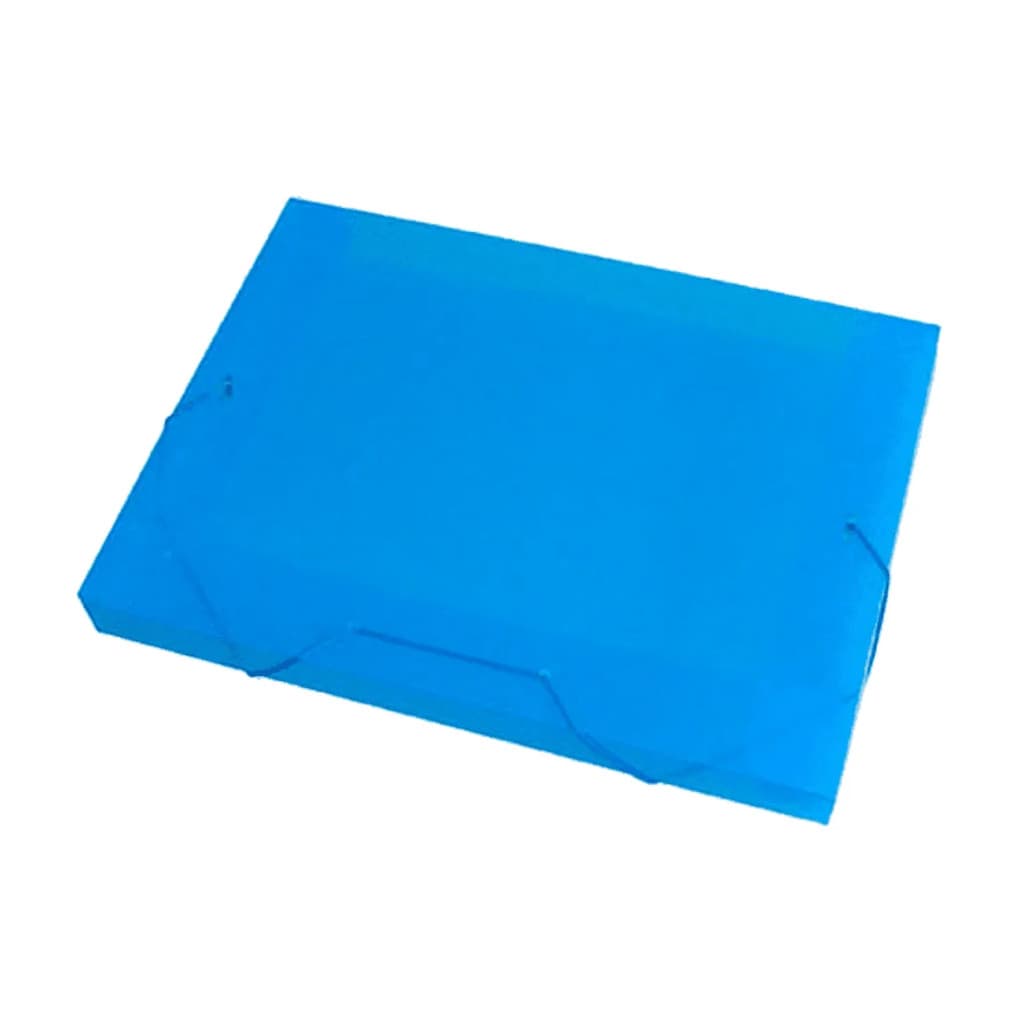 Pasta Aba Elastico Plastica Acp Oficio 30mm Azul Pacote Com 10