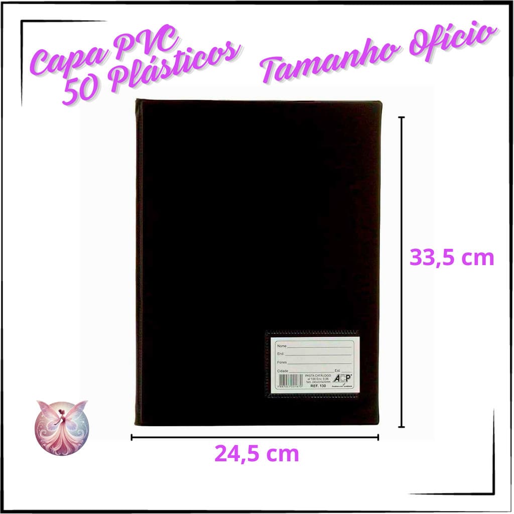 Pasta Catálogo  Preta  A4 50 Envelopes 0,06 Qualidade ACP