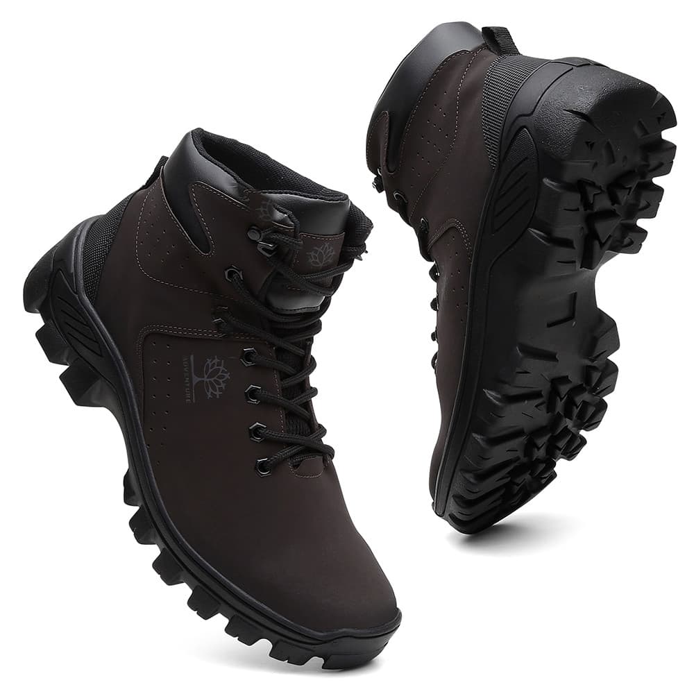 Bota Masculina Coturno Couro Trilha Adventure Resistente Promoção Pronta Entrega