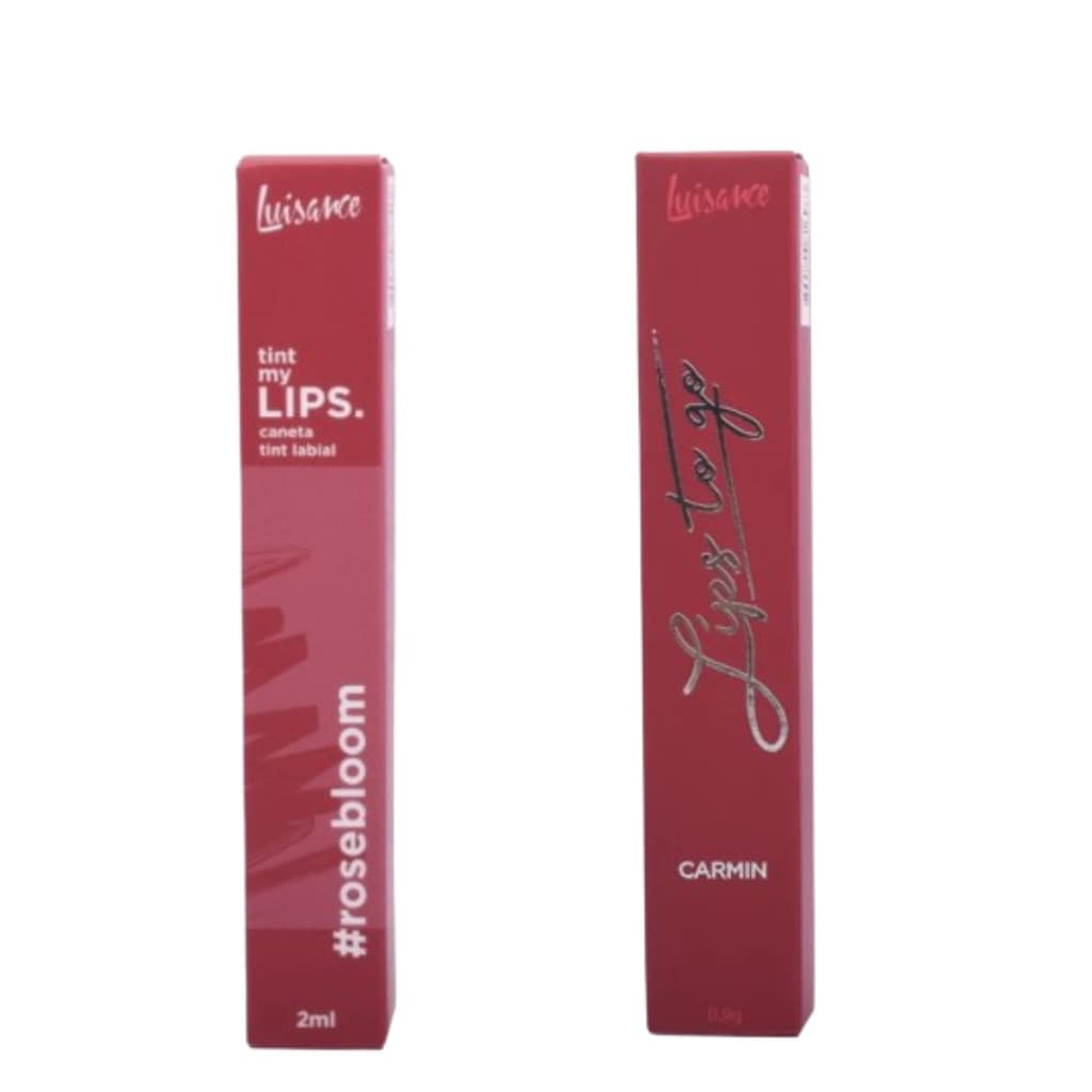 Caneta Tint Labial Vegano Luisance Rosebloom + Lips To Go Lapis Batom Retratil com Apontador Carmin