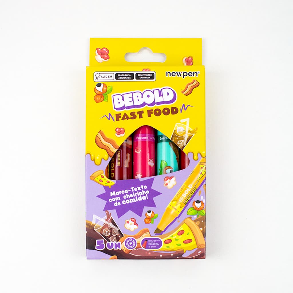 MARCA TEXTO BE BOLD FOOD EDITION PERFUMADO CAIXA COM 05 CORES