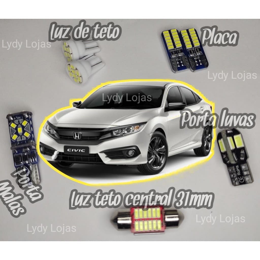 Lampada Led honda Civic G10 kit Luxo em iluminação Led honda civic