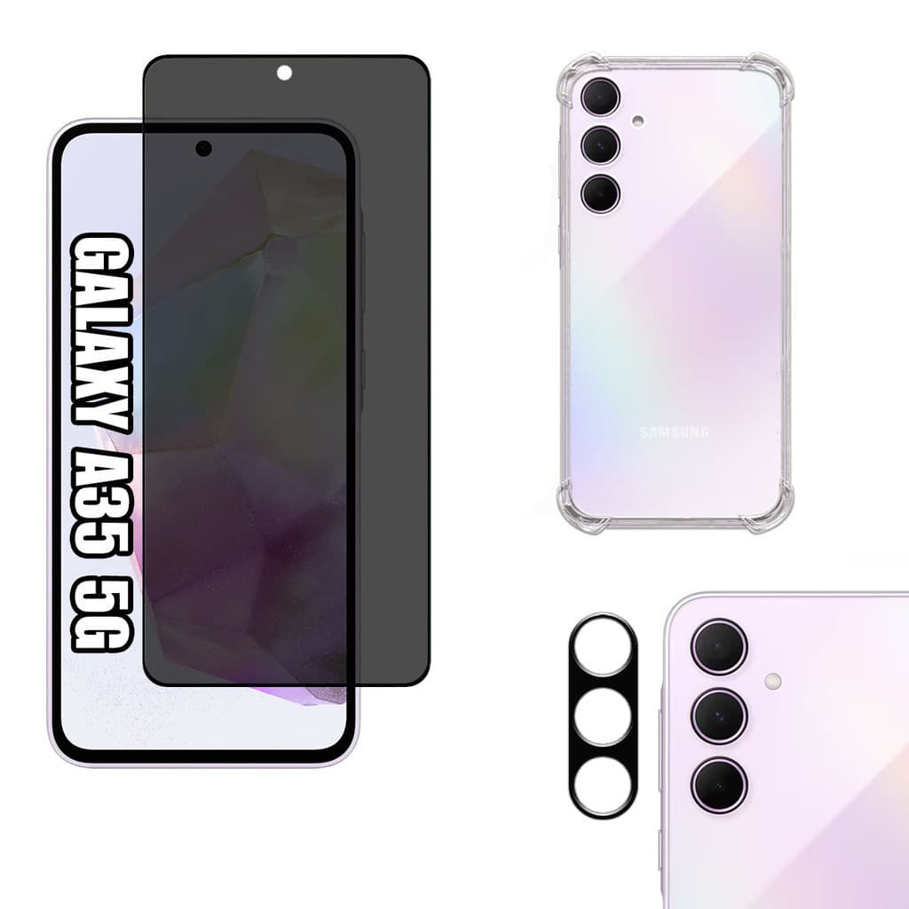 KIT Para Samsung A35 5G | Película de Privacidade 3D - Capa - Película da Câmera 3D