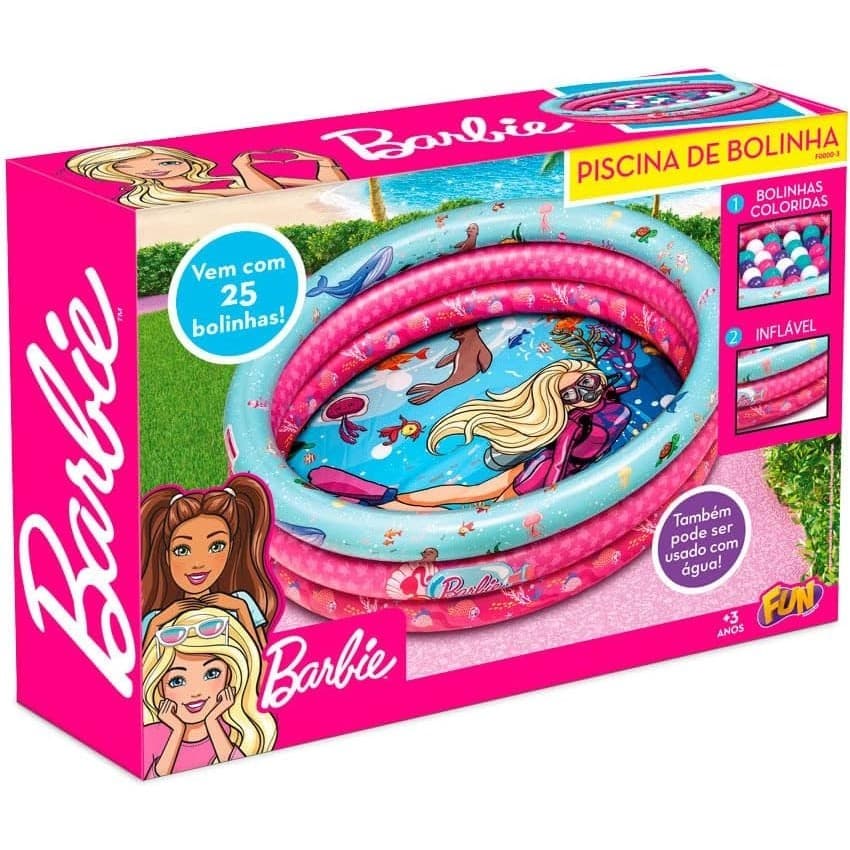Piscina De Bolinhas Inflável - Barbie Com 25 Bolinhas - Fun