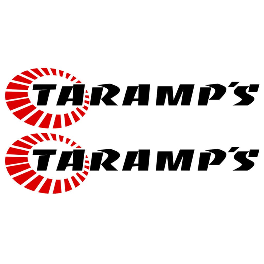 2 Adesivo Taramps Pequeno Som Carro 26cm X 6,2cm - Preto