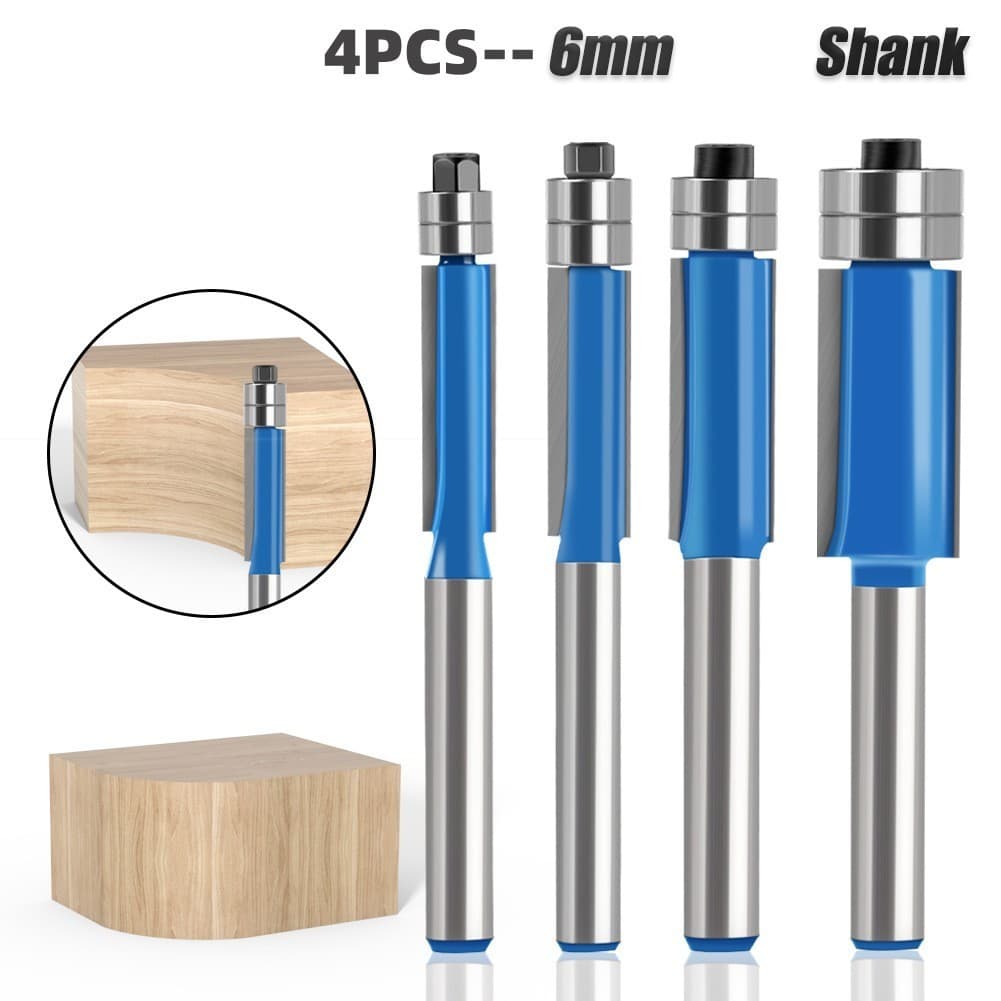Conjunto de 4 peças Fresa de madeira Fresa de duplo rolamento / Faca de corte de madeira de carboneto