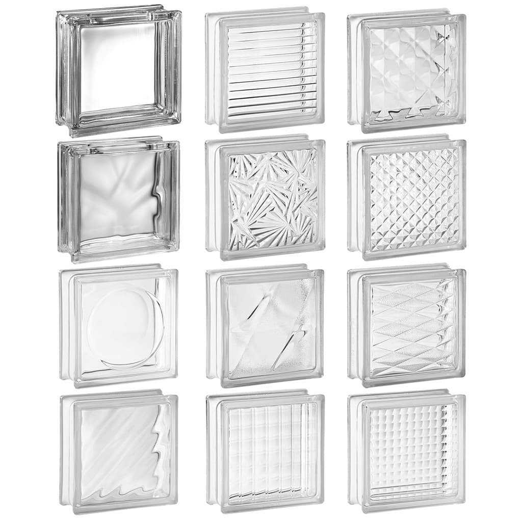 Tijolo Bloco De Vidro Transparente Textura 19x19x8 Tradestar
