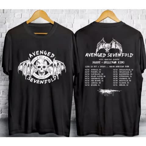 Camiseta Avenged Sevenfold Camisa Blusa Unissex Algodão Banda Rock ! font