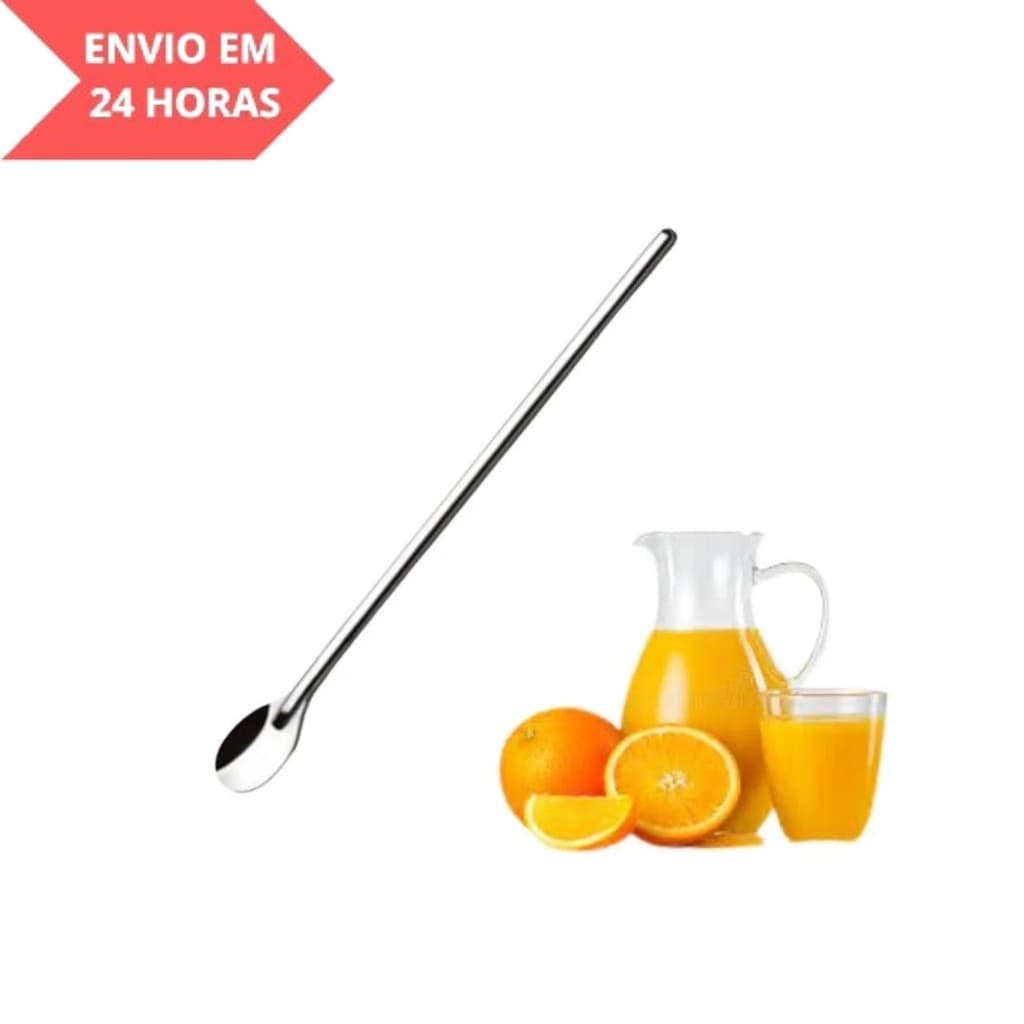 Colher para Suco Coquetel em Aço Inox 20cm