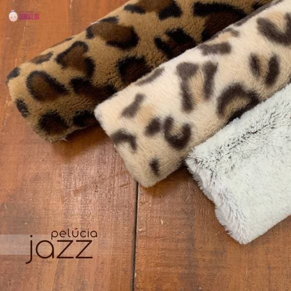 Recorte 40x80cm Pelúcia JAZZ Estampa Animal Print para Artesanatos