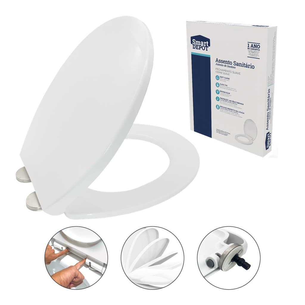 Assento Sanitário Soft Close Universal Oval