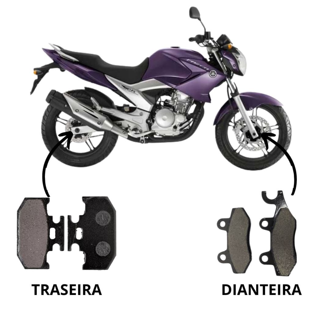 Kit Pastilha De Freio Fazer 250 2004 Ate 2015 dianteiro e traseiro